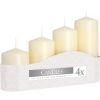 Set of 4 Pillar Candles  50mm (11/16/22/33H) - Ivory