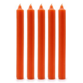 Solid Colour Dinner Candles - Rustic Orange - Pack of 5