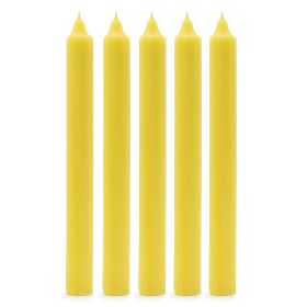 Solid Colour Dinner Candles - Rustic Lemon - Pack of 5