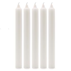 Solid Colour Dinner Candles - Rustic White - Pack of 5
