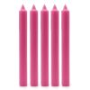 Solid Colour Dinner Candles - Rustic Deep Pink - Pack of 5