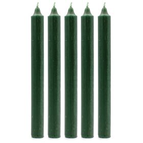 Solid Colour Dinner Candles - Rustic Holly Green - Pack of 5