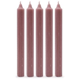 Solid Colour Dinner Candles - Rustic Dusty Pink - Pack of 5
