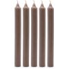 Solid Colour Dinner Candles - Rustic Taupe - Pack of 5