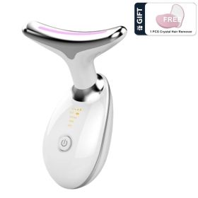 Face Massager Anti-Wrinkle Face Device 3 Modes 45°C Neck Lifting Massagers LED High Frequency Beauty Instrumen EMS Face Massage for Women (Color: White)